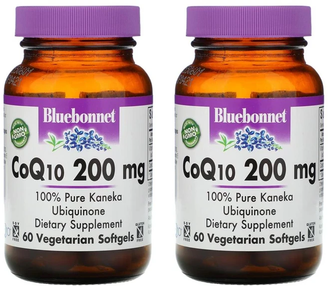 블루보넷 CoQ10 코큐텐 200mg 카네카 유비퀴논 60캡슐 x2팩, 2개, 60정 - 쿠팡