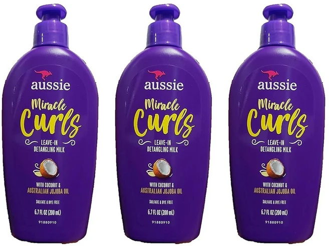 Aussie 오지 미라클 컬 리브인 디탱글러 밀크 헤어로션 200ml 3팩, Aussie 오지 미라클 컬 리브인 디탱글러 밀크 헤어 - 쿠팡