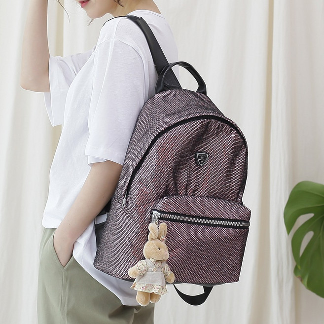 루루백 메쉬 스팽글 백팩 네트 캐쥬얼 여성 가방 책가방 가벼운 배낭