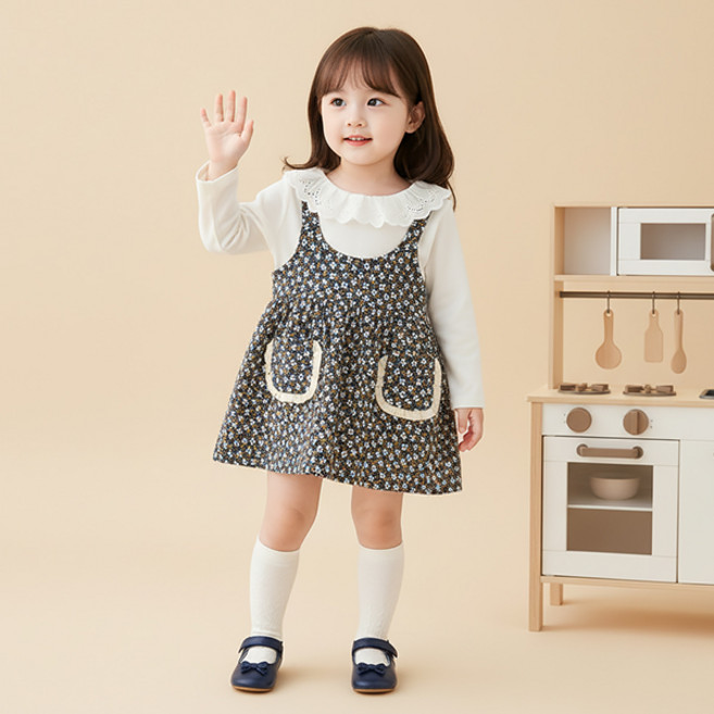 몽실이 더블포켓점퍼스커트세트 긴팔 원피스 가을 봄