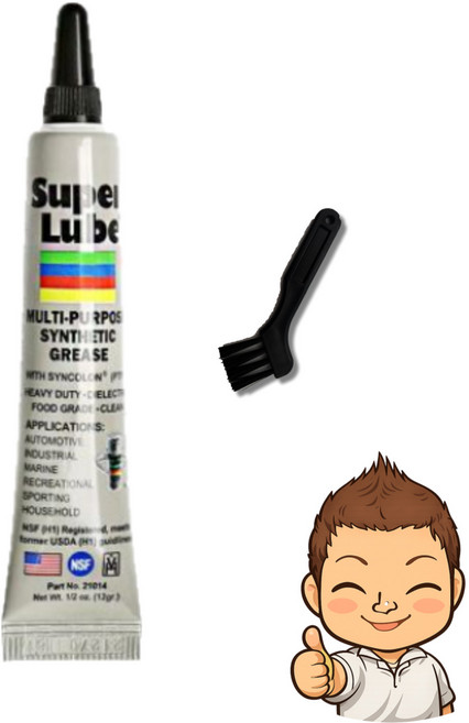 슈퍼루브 테프론 구리스 12g 튜브형 브러쉬 세트 미국산 미제 키보드 커피머신 식품용 식용 윤활제 방청 고온 내열, 1개