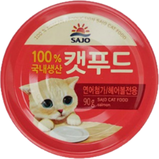 사조 캣푸드 연어 & 헤어볼 캔 90g 고양이간식, 10개