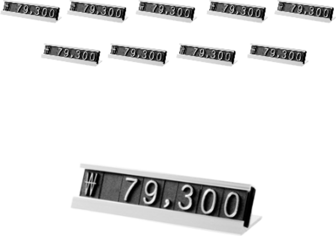 아트사인 프라이스칩 스탠드 가격 안내판 66 x 16 x 17 mm, 은색, 10개