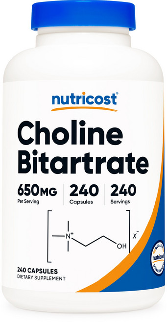 뉴트리코스트 타타르산수소콜린 650mg 캡슐, 240정, 1개