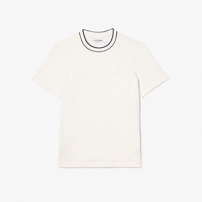 [라코스테 공식] 남성 배색 팁핑 라인 매치 피케 티셔츠 TH1004-55G70V