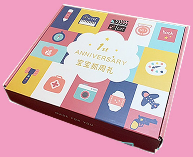 寶寶抓周禮盒 16款寓意造型道具 磁鐵 周歲佈置, 1個, 女寶寶抓周禮盒