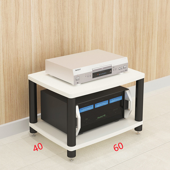 辛巴甄選 功放櫃 音響機櫃 HIFI設備架 多層功放架 音響架 影音收納 器材櫃, 二層黑架*白板 長60寬40