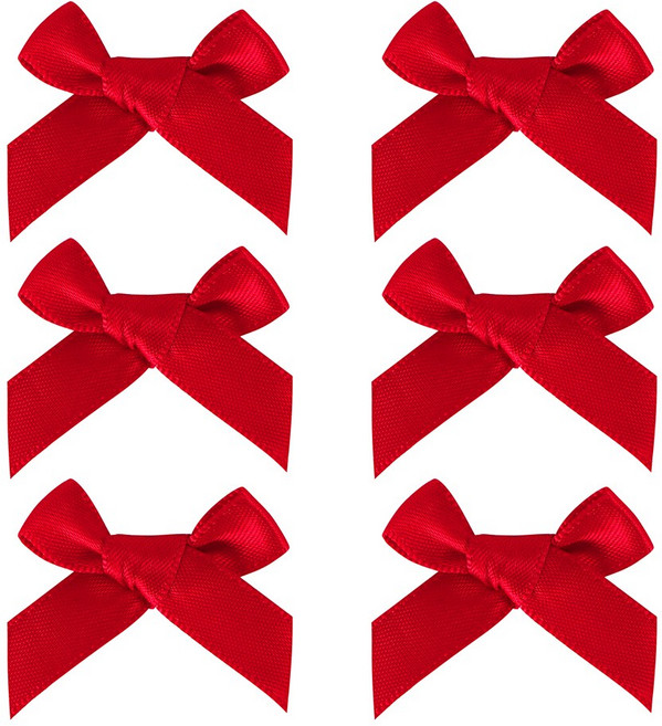 드림팩토리 공단 새틴 미니 리본 장식 10mm 완성리본, 100개, 01 레드