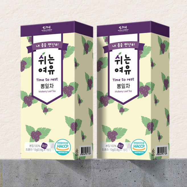 [본사직영] 쉬는여유 100% 국산 뽕잎차 15티백, 800mg, 30개, 15개입