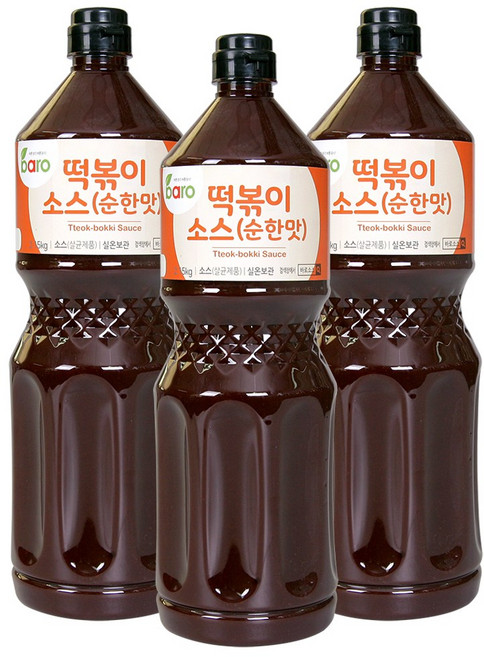 바로소스 떡볶이소스(순한맛) 2.15kg 국물 로제 매콤 달콤 양념장 분식 간식, 3개