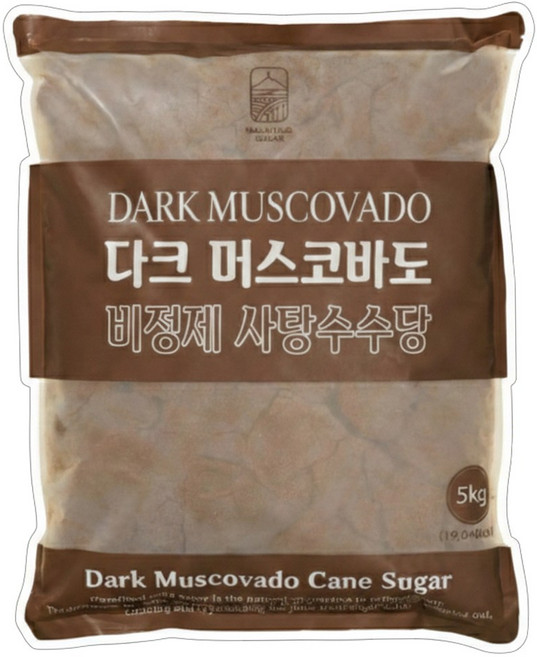 모리셔스 다크머스코바도 비정제사탕수수당 에코씨드 케인슈가, 5kg, 2개