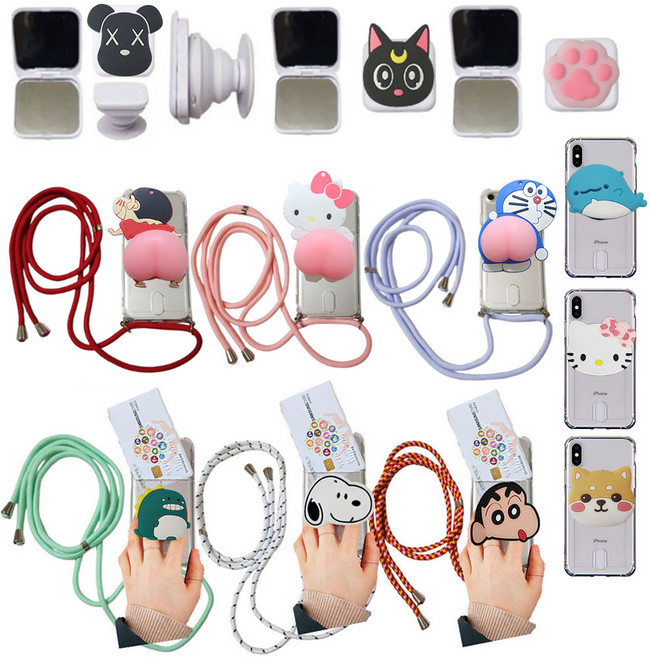 아이폰16프로 (iPhone 16 Pro) 휴대폰 케이스 거울톡 목걸이줄 스트랩 크로스백 카드 수납 투명 방탄 젤리 실리콘 미러톡 그립톡 거울 미러 거치대 목걸이 볼부hi