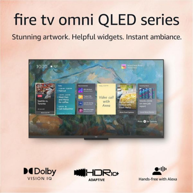Amazon Fire TV 아마존 파이어 75인치 옴니 QLED 시리즈 4K UHD 스마트 돌비 비전 IQ 앰비언트 경험 로컬 디밍 알렉사 무선 제어, 43-inch, TV only, 1개