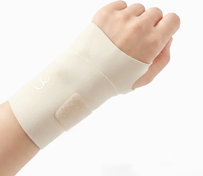 유니케어 슬림핏 얇은 심리스 손목보호대, 내추럴스킨, 2개