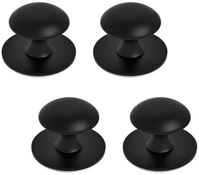 리빙로드 무타공 가구 서랍 부착식 손잡이, 4개, 블랙