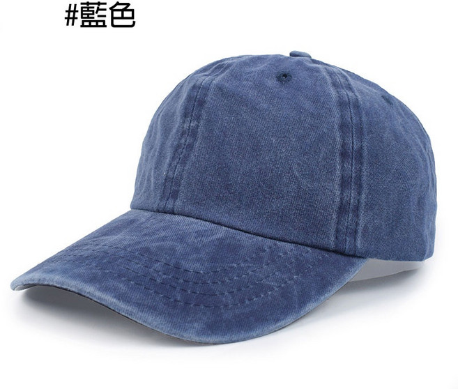 復古水洗牛仔棒球帽，簡約百搭遮陽防曬鴨舌帽