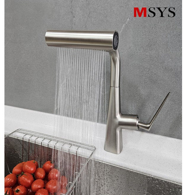 한샘 프리미엄 와이드수전 싱크대수전 폭포 주방 무광 수전 세트, 1세트