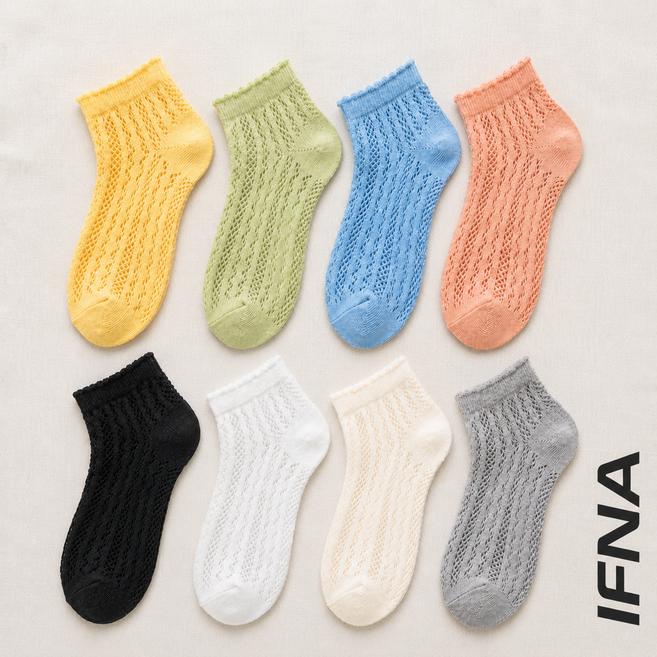 IFNA 여성 시스루 양말 메쉬 단목 4종