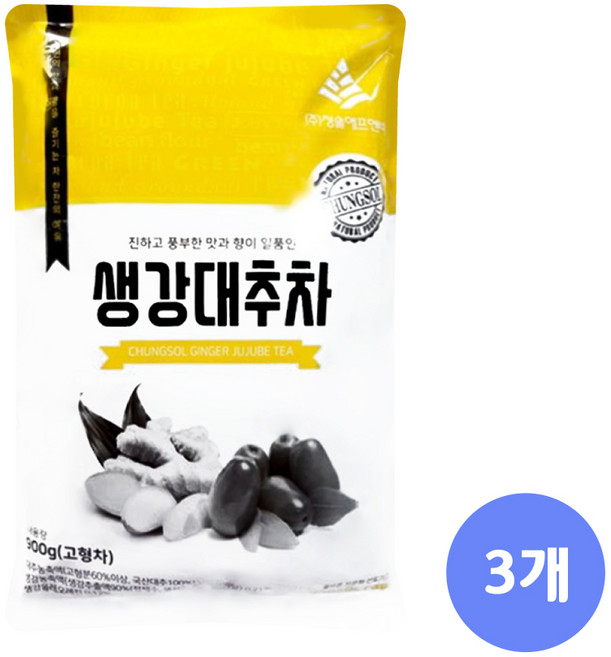청솔 생강대추차, 900g, 3개