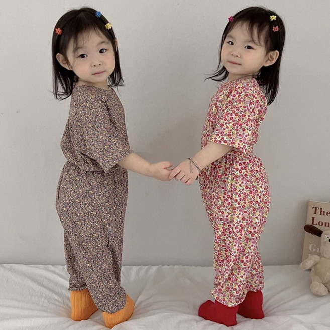 여름봄 레트로9부아기바지 상하세트 유아아동 상하복