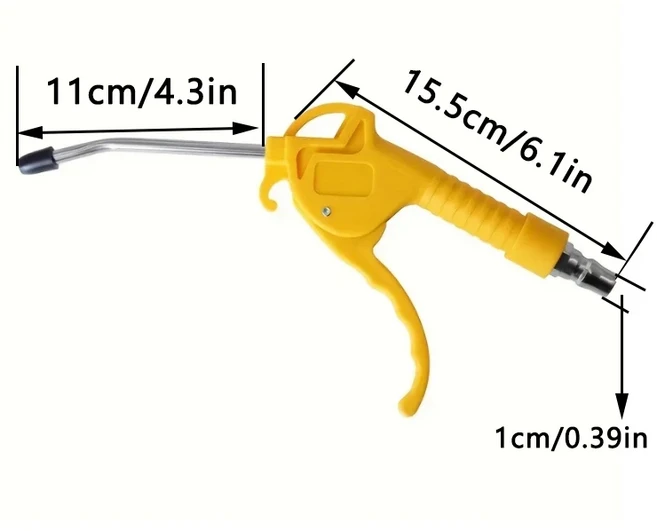 에어 블로우 건 각진 구부러진 노즐이 있는 압축기용 고유량 공기 송풍기 선택할 수 세 가지 색상 짧은 스, 09 Short yellow
