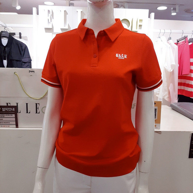 엘르골프 깔끔한스타일의 밑단 시보리포인트 폴로티셔츠 6K-45208820
