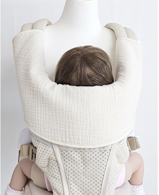 메롱베베 아기띠 침받이 올인원 일체형, 1개, 크림