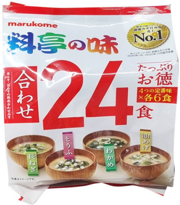 마루코메 미소된장 4종 24식()미소 즉석 된장국 일본 된장 미소시루, 432g, 1개
