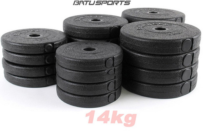 바투 조립식 역기세트 14Kg~40Kg 컬바 소봉 중봉 대봉 세트, 14kg, 1개, 05.원판만 구매