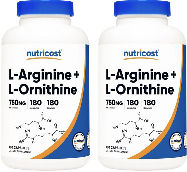 뉴트리코스트 L-아르기닌 + L-오르니틴 750mg 캡슐, 180정, 2개