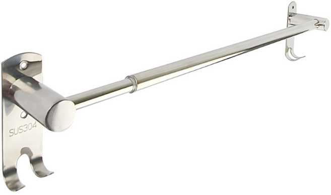 3S리빙 길이조절 욕실 스텐 수건걸이, 1개, 스테인레스