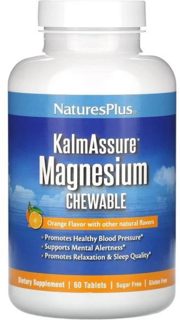 전달 NaturesPlus KalmAssure 마그네슘 츄어블 오렌지 60정 각성 NonGMO 무설탕 글루텐 무첨가 60인분, Unflavored, 60 Count (Pack of 1), 1개 - 쿠팡