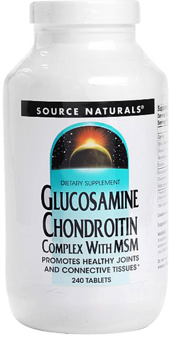 SOURCE NATURALS 葡萄糖胺軟骨素MSM複方錠, 240顆, 1罐