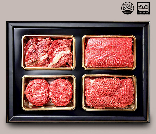 1등급 무항생제 명품한우구이 혼합세트2호 [꽃등심+불고기+국거리+산적] 각 600g, 없음, 1개