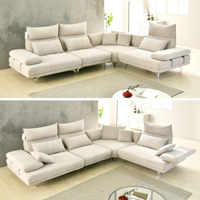 [구매고객전원 소파쿠션증정] new 무빙 스윙소파 3.5인 4인 6인 8인 편안한 기능성 신소재 조야(zoya) 패브릭 모듈형 코너형소파, 6인용(코너형)