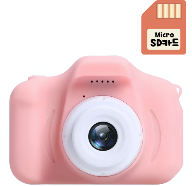 하이라라 어린이 카메라 핑크 + 스트랩 + 16g 포함, 핑크+메모리카드