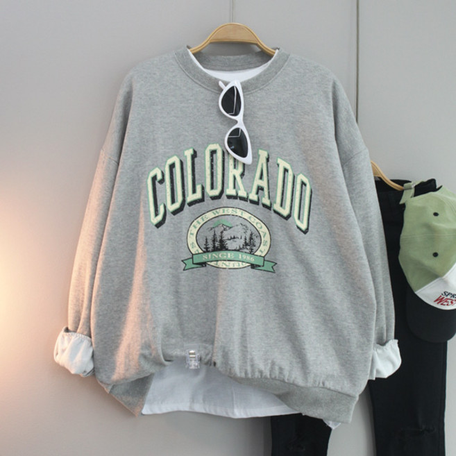 달콩 여성 봄신상 빅사이즈 코우스트프린팅오버핏맨투맨