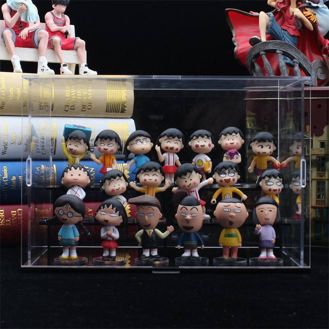 생일 사키코 도라에몽 시리즈 치비마루코쨩 마루코는 아홉살 피규어 키링 아즈망가대왕 친구 토모조 가족 인형, 피규어만 구매(개인용 비닐봉지), 새 완자+도리 완자 19개, 1개