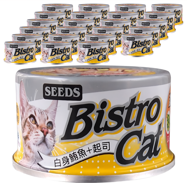惜時 Bistro cat 特級銀貓健康餐罐, 白身鮪魚 + 起司, 80g, 24罐