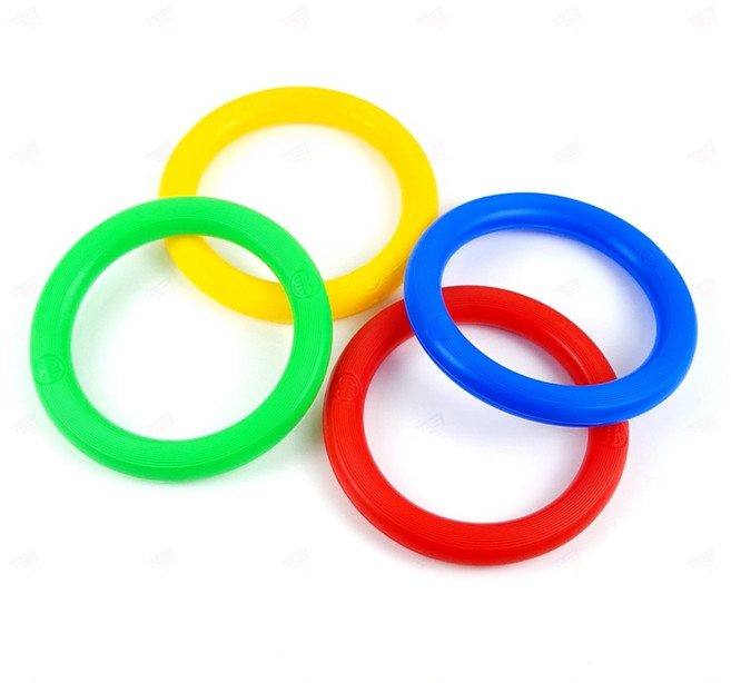 프라스틱 원형 링 고리 놀이 게임 소품 어린이집 연결 줄서기 미아 방지 안전 손잡이 핸들 13CM 15CM 18CM, B 13cm 블루, 1개