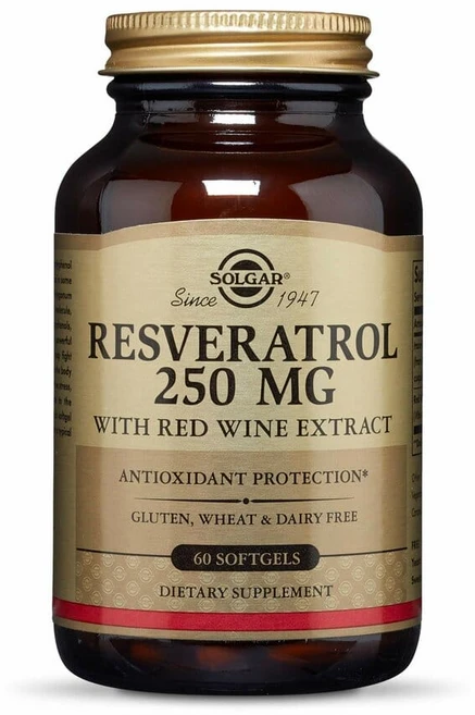 Solgar Resveratrol with Red Wine Extract 솔가 레스베라트롤 레드와인 함유 60정, 1개 - 쿠팡