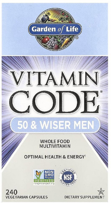 가든 오브 라이프 50세 남성 비타민 A C D E 티아민 니아신 비오틴 240정 1개