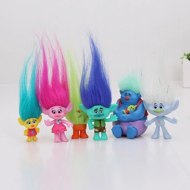 6 개/대 Trolls 액션 장난감 분기 동물 Skitter 피규어 트롤 어린이 만화, [01] trolls A 6PCS, 1개