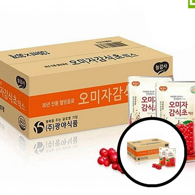 광야식품 오미자감식초 파우치 130ml 1BOX(30개입) shd*025gq, 30개, 1ml, 1개