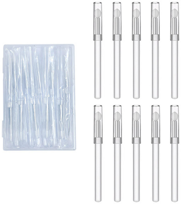 네일룸 실리콘 립브러쉬 휴대용브러쉬, 10개, 반투명화이트