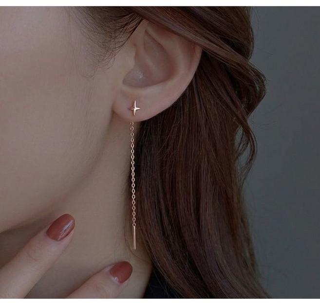 태쓰 긴줄 드롭 롱 귀걸이
