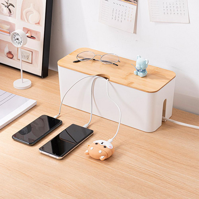 원목 멀티탭 전선정리함 콘센트 박스, 대형, 1개