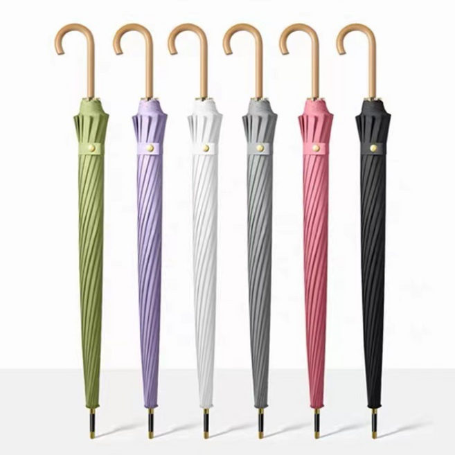 프리미엄 패션 장우산 비단 폰지 원단 다양한 색상