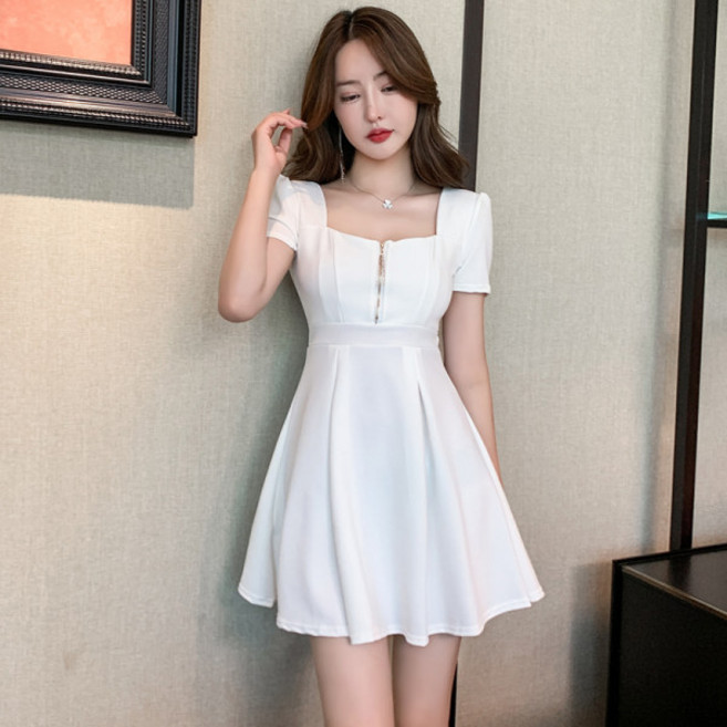 러브베리 스퀘어넥 섹시 슬림핏 반팔 미니 원피스 JL0112A