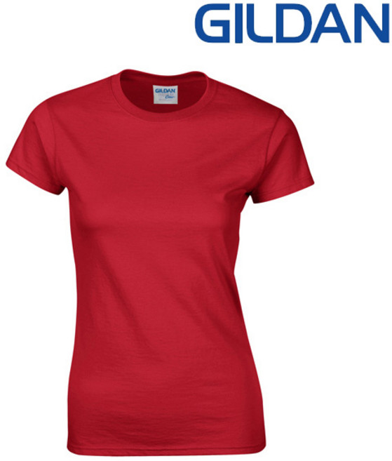 길단 76000L 아시안핏 24수 무지 여자 반팔티(프리미엄CO) 레드 여성용